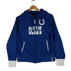 NFL Team Apparel Reebok‎ Indianapolis Colts Womens L Full Zip Hoodie Sweatshirt
